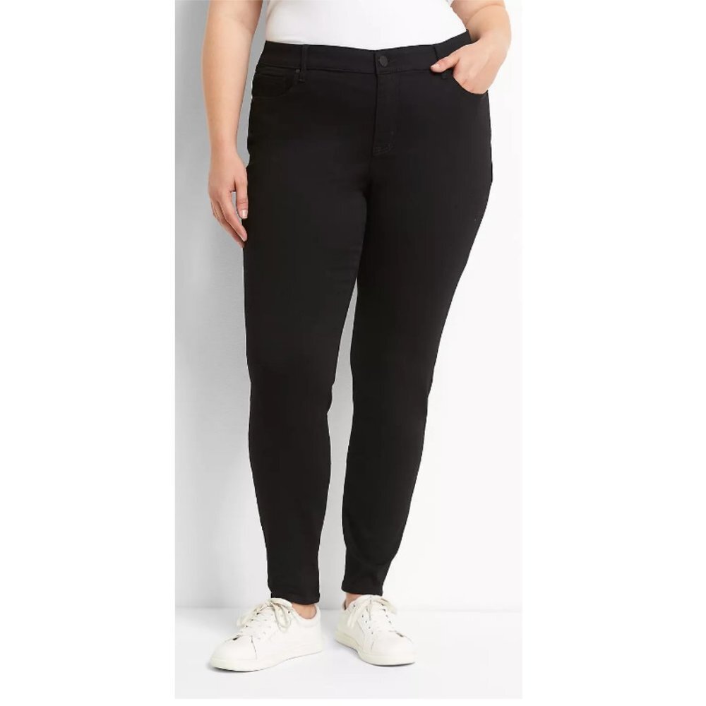 Lane Bryant Women's Signature Fit Black Skinny Jeans Size 14 Style 014100